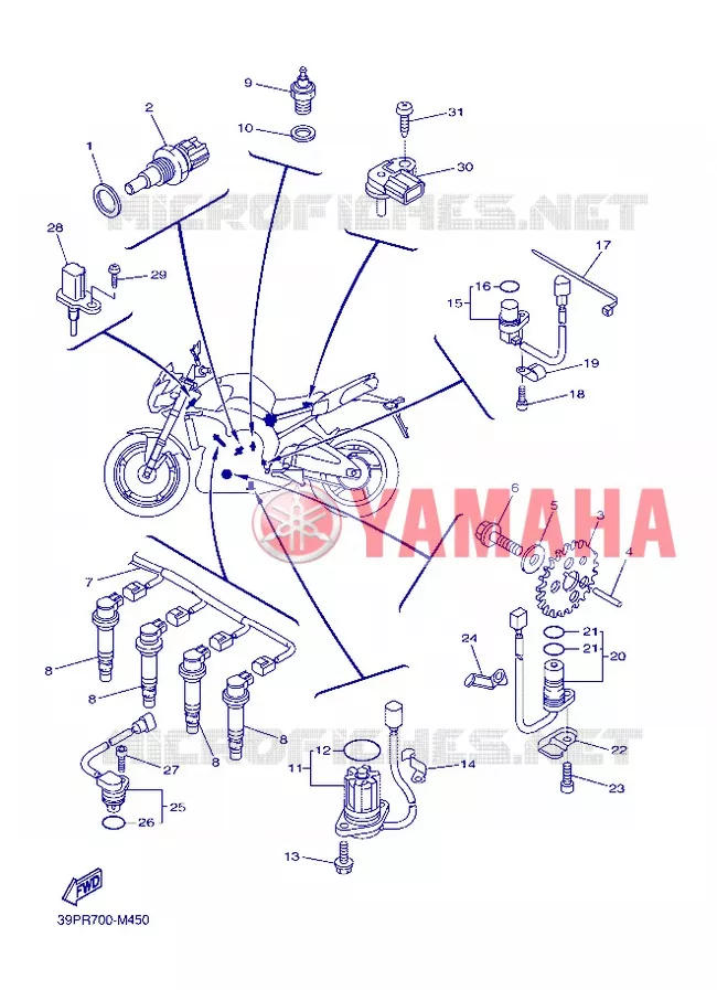 ELECTRISCH 1 Yamaha MOTO 800 2013 FAZER  FZ8-S