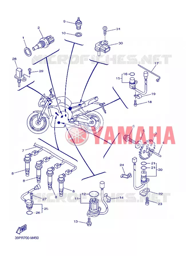 ELECTRISCH 1 Yamaha MOTO 800 2013 FAZER  FZ8-S