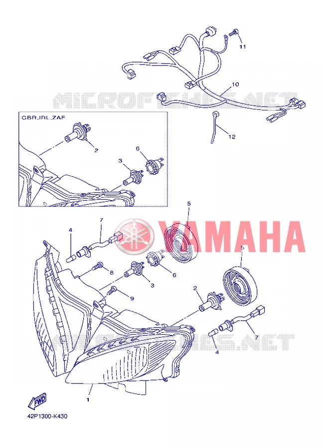 KOPLAMP Yamaha MOTO 800 2013 FAZER  FZ8-S