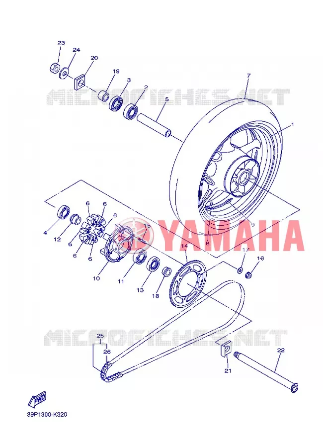 ACHTERWIEL Yamaha MOTO 800 2013 FAZER  FZ8-S