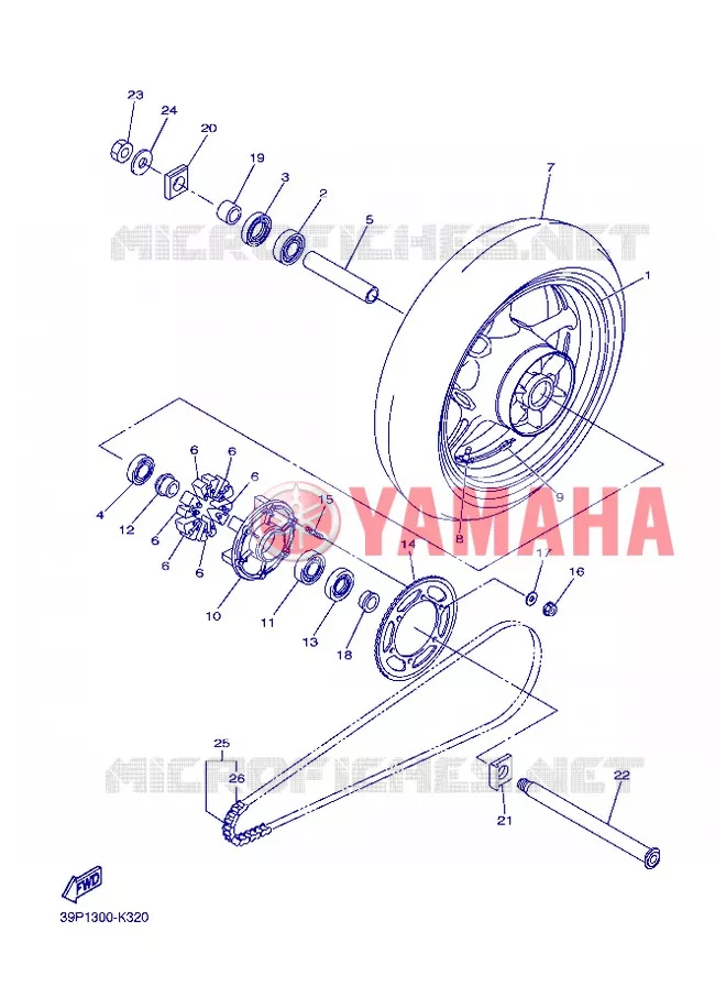 ACHTERWIEL Yamaha MOTO 800 2013 FAZER  FZ8-S