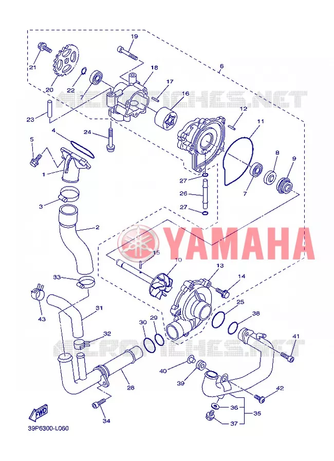 WATERPOMP / SLANGEN Yamaha MOTO 800 2013 FAZER  FZ8-S
