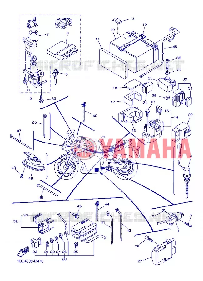 ELECTRISCH 2 Yamaha MOTO 800 2013 FAZER ABS  FZ8-SA