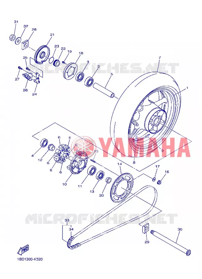 ACHTERWIEL Yamaha MOTO 800 2013 FAZER ABS  FZ8-SA