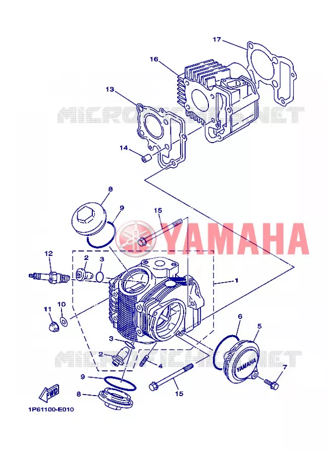 CILINDERKOP Yamaha MOTO 50 2013 TTR  TT-R50E