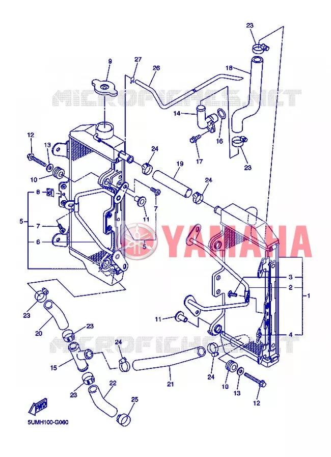 RADIATEUR / SLANG Yamaha MOTO 250 2013 WRF  WR250F