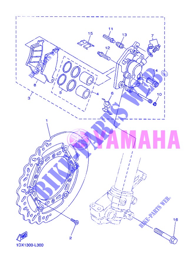REMKLAUW VOOR voor Yamaha WR450F 2013