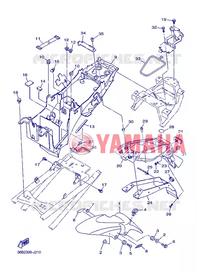 SPATBORD Yamaha MOTO 600 2013 XJ6  XJ6FA