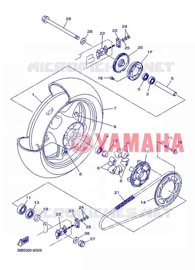 ACHTERWIEL Yamaha MOTO 600 2013 XJ6 ABS  XJ6NA