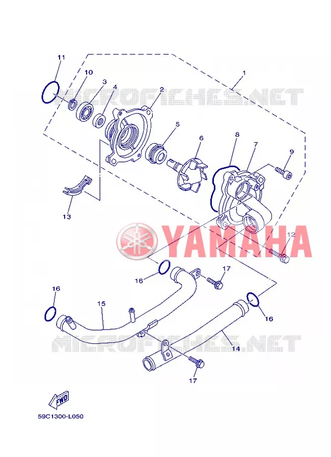 WATERPOMP / SLANGEN Yamaha SCOOTER 530 2013 TMAX  XP500