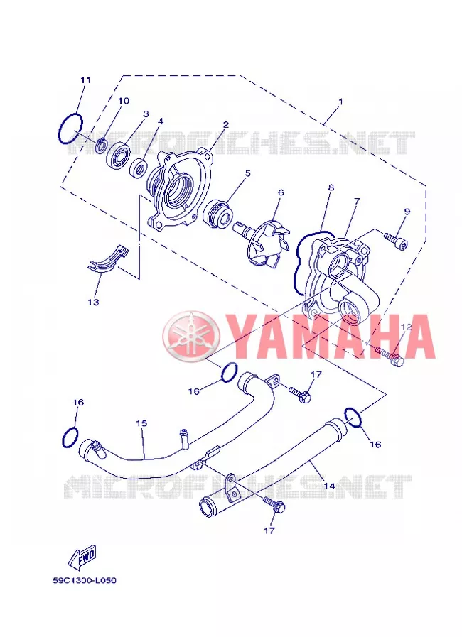 WATERPOMP / SLANGEN Yamaha SCOOTER 530 2013 TMAX  XP500