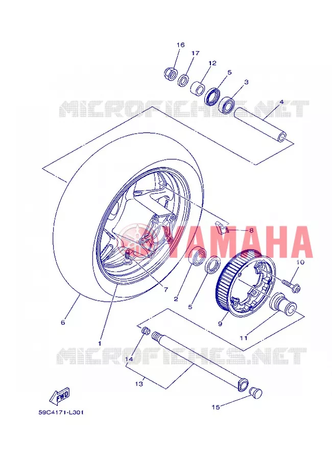 ACHTERWIEL Yamaha SCOOTER 530 2013 TMAX  XP500