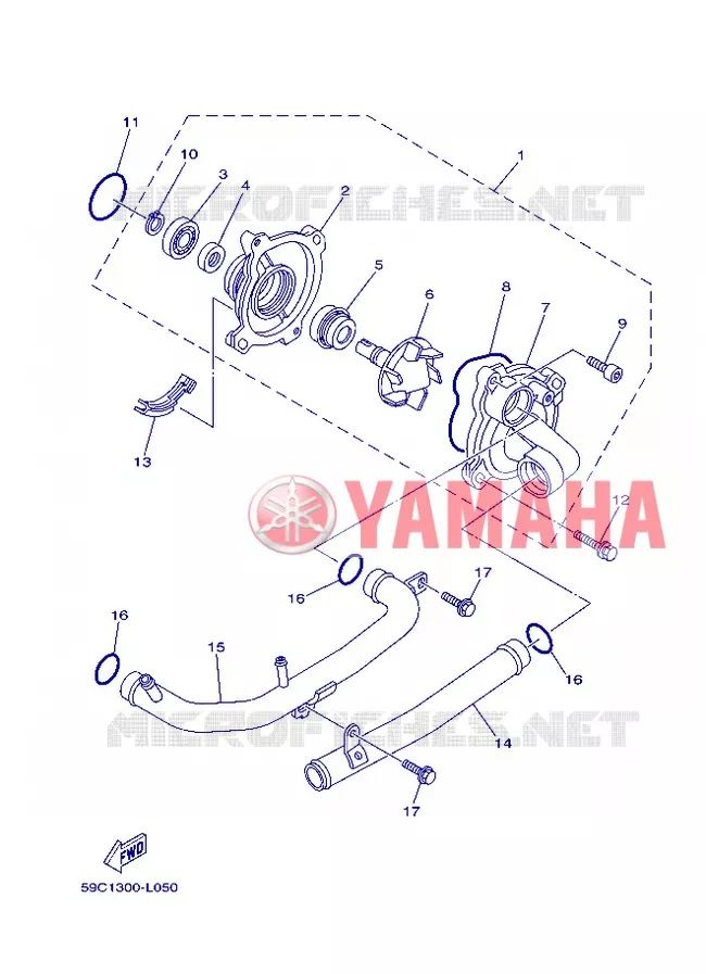 WATERPOMP / SLANGEN Yamaha SCOOTER 530 2013 TMAX  XP500