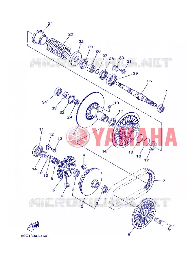KOPPELING 2 Yamaha SCOOTER 530 2013 TMAX ABS  XP500A