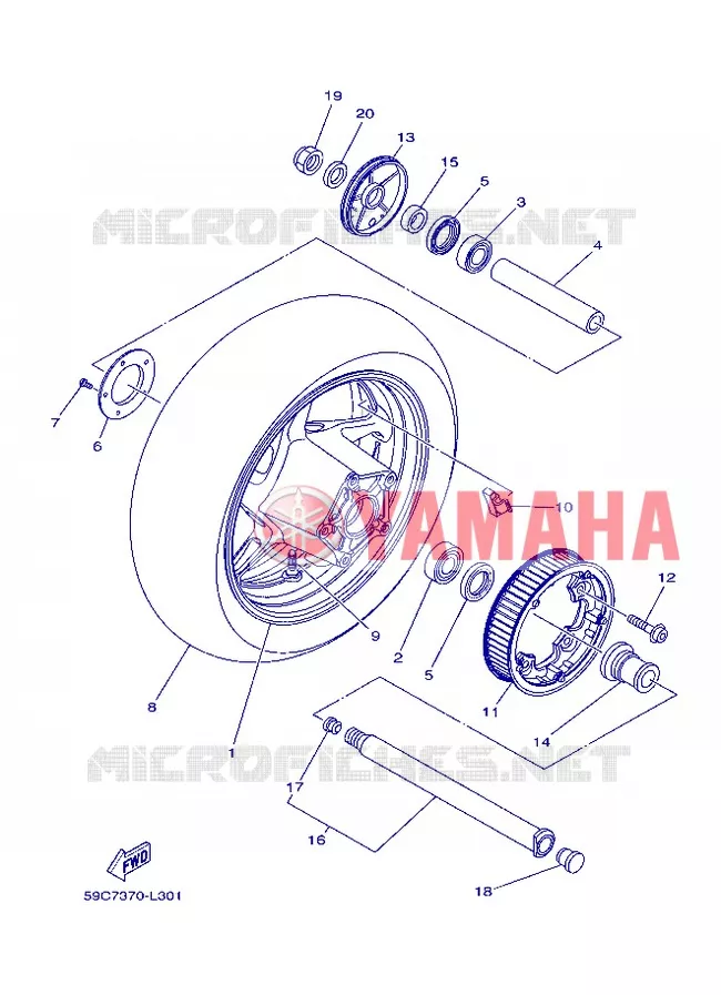 ACHTERWIEL Yamaha SCOOTER 530 2013 TMAX ABS  XP500A