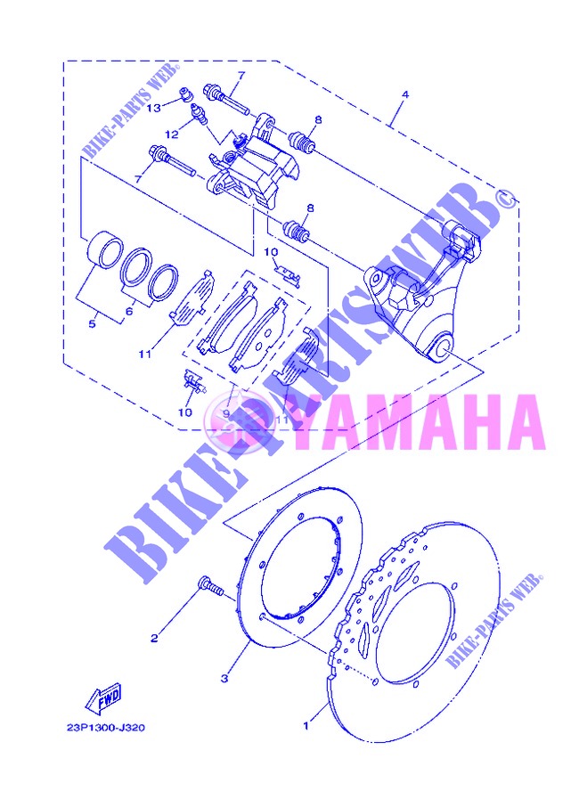 REMKLAUW ACHTER voor Yamaha XT1200Z 2013