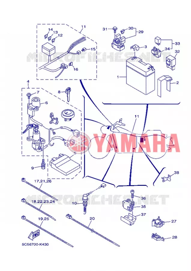 ELECTRISCH 2 Yamaha MOTO 1900 2013 MIDNIGHT STAR  XV1900A