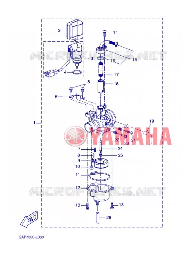 CARBURATEUR  Yamaha SCOOTER 50 2013 NEOS  YN50