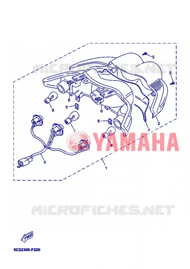 ACHTERLICHT Yamaha SCOOTER 50 2013 OVETTO ONE  YN50E