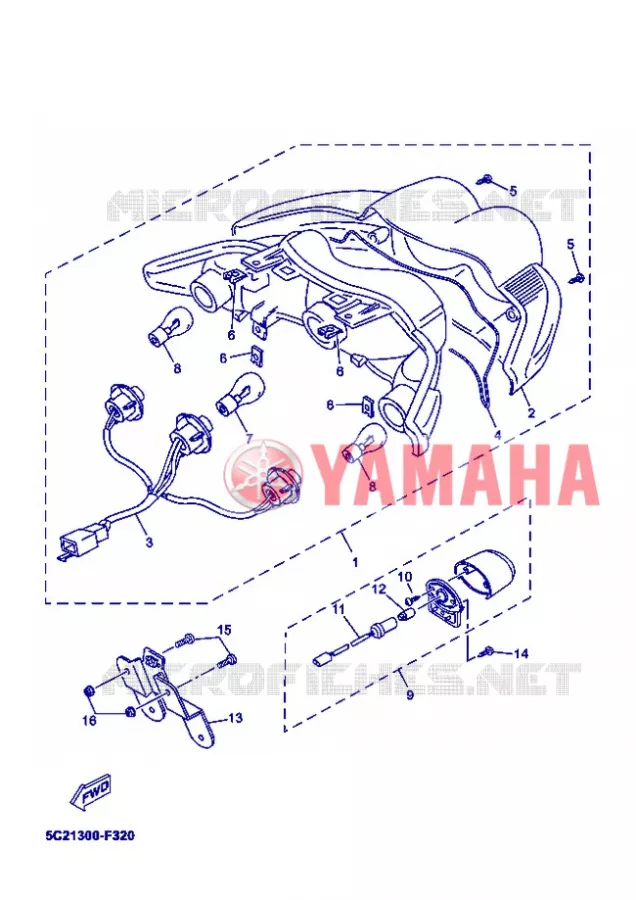 ACHTERLICHT Yamaha SCOOTER 50 2013 NEOS 4T  YN50F