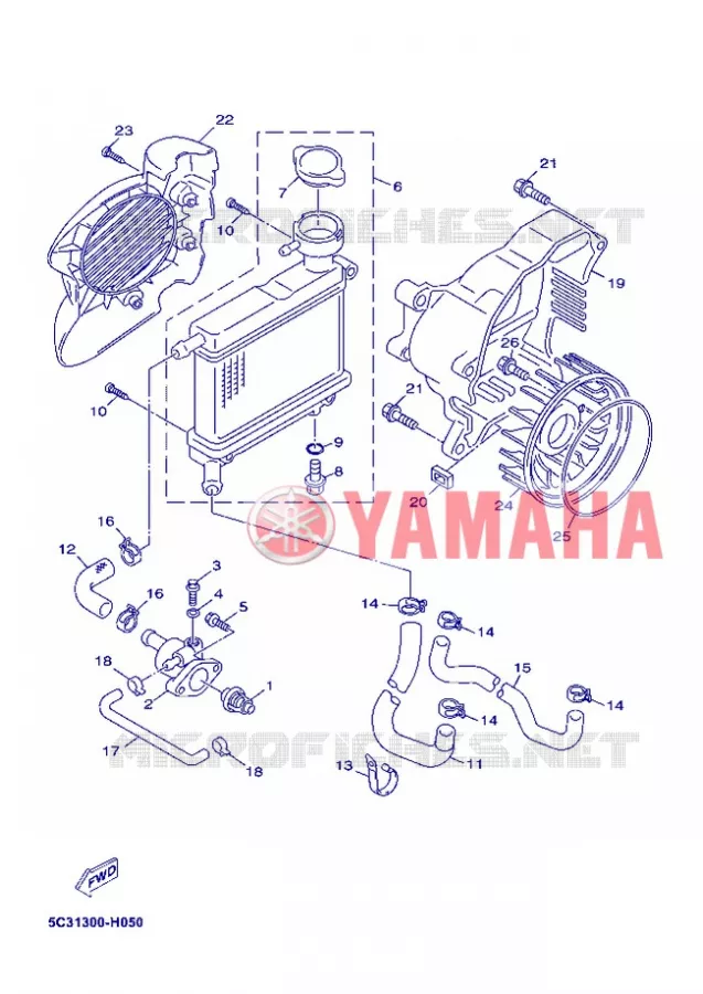 RADIATEUR / SLANG Yamaha SCOOTER 50 2013 NEOS 4T  YN50F