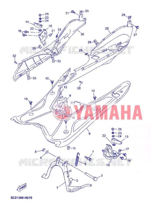 STANDAARD / VOETSTEUN Yamaha SCOOTER 50 2013 OVETTO 4T  YN50F