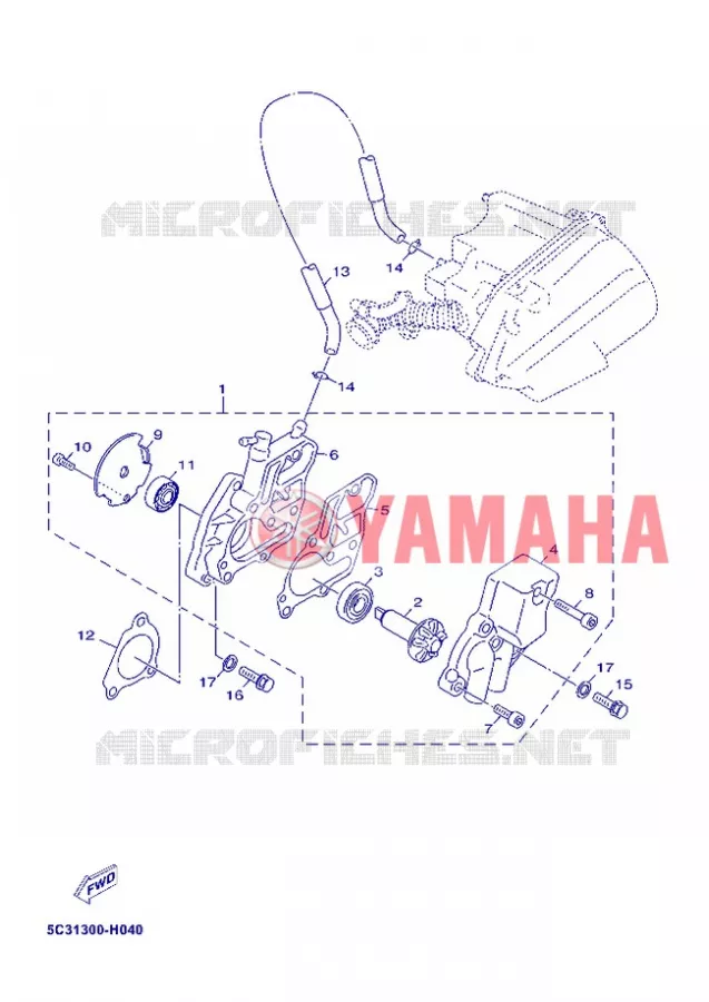 WATERPOMP / SLANGEN Yamaha SCOOTER 50 2013 OVETTO 4T  YN50F