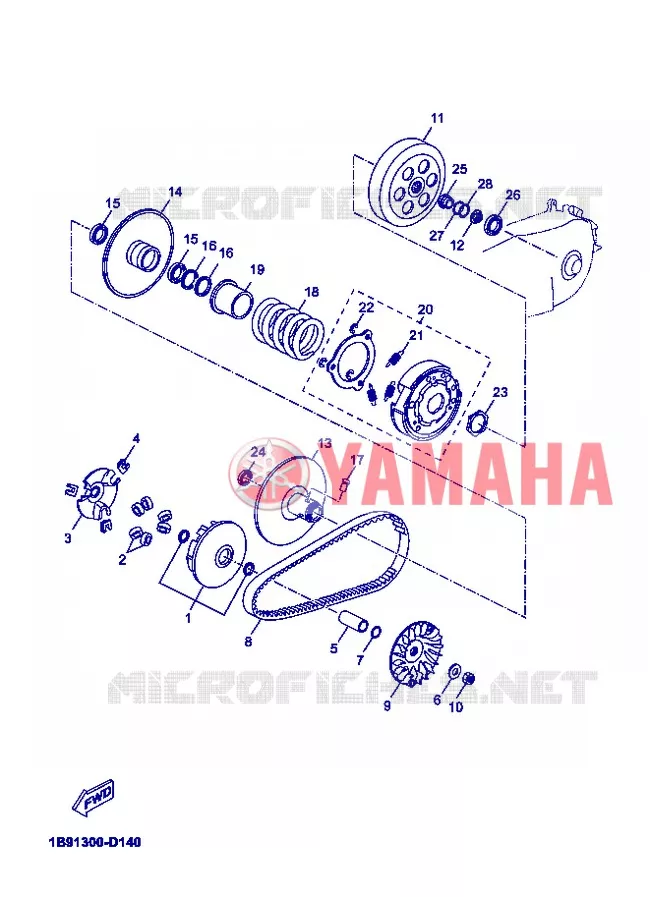 STARTMOTOR KOPPELINGS Yamaha SCOOTER 125 2013 XMAX  YP125R