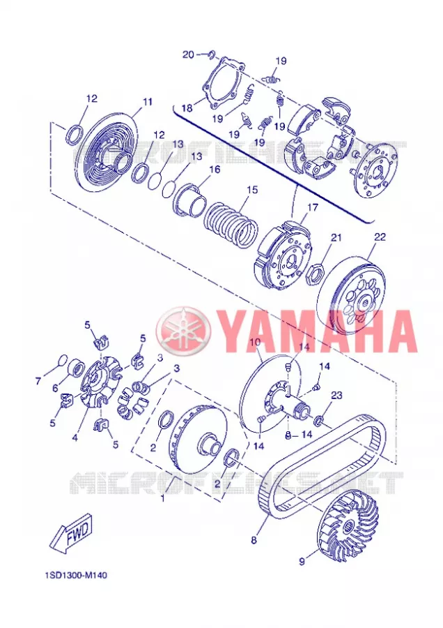 STARTMOTOR KOPPELINGS Yamaha SCOOTER 400 2013 XMAX  YP400R