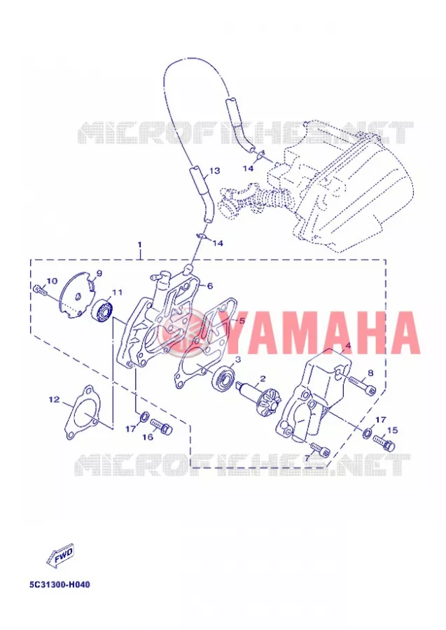 WATERPOMP / SLANGEN Yamaha SCOOTER 50 2013 NEOS 4T UBS  YN50FU