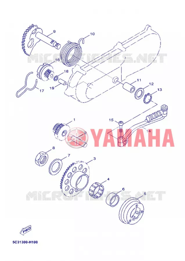 STARTMOTOR Yamaha SCOOTER 50 2013 OVETTO 4T UBS  YN50FU
