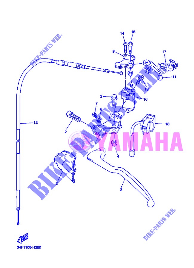 STUURSCHAKELAAR / HEVEL voor Yamaha YZ250F 2013