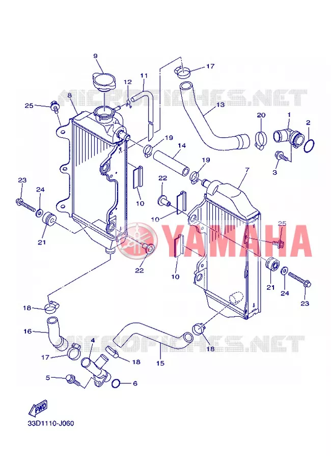 RADIATEUR / SLANG Yamaha MOTO 450 2013 YZF  YZ450F