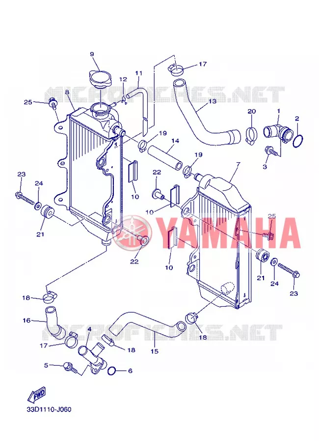 RADIATEUR / SLANG Yamaha MOTO 450 2013 YZF  YZ450F