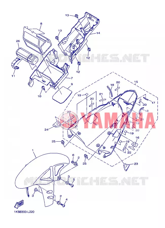 SPATBORD Yamaha MOTO 1000 2013 R1  YZF-R1