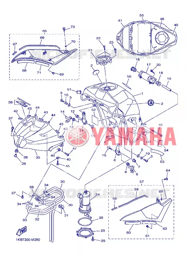 BENZINE TANK Yamaha MOTO 1000 2013 R1  YZF-R1