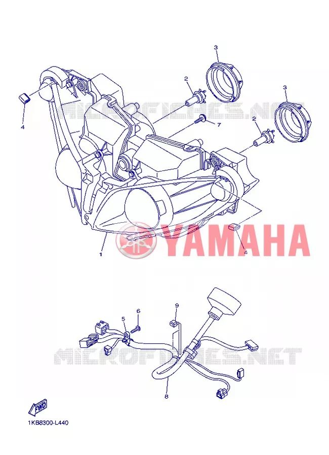 KOPLAMP Yamaha MOTO 1000 2013 R1  YZF-R1