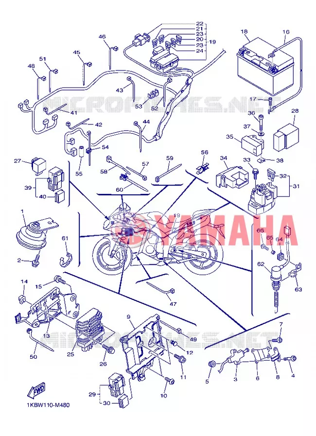 ELECTRISCH 2 Yamaha MOTO 1000 2013 R1  YZF-R1