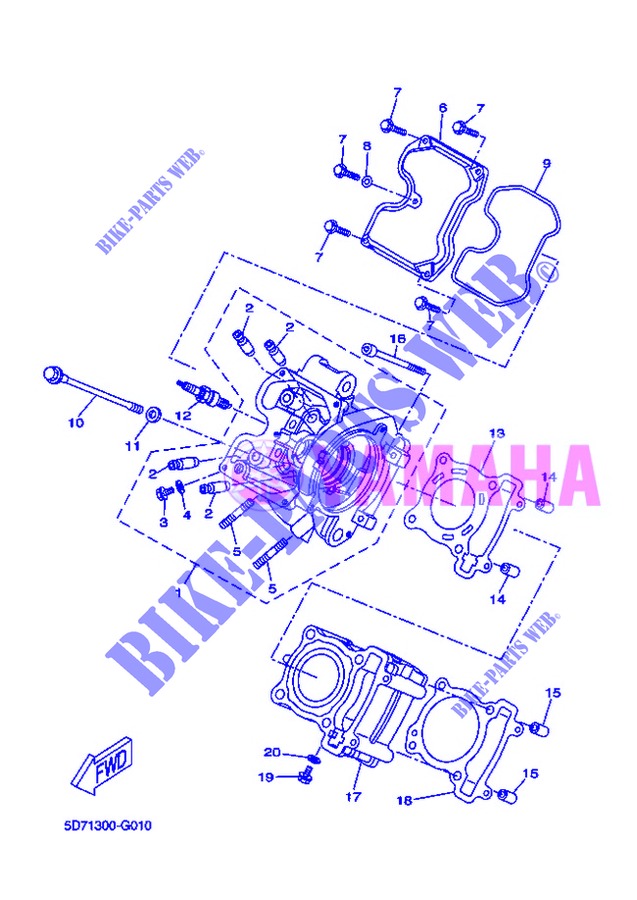 CILINDERKOP voor Yamaha YZF-R125 2013