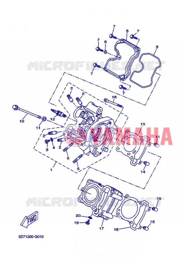 CILINDERKOP Yamaha MOTO 125 2013 R125  YZF-R125