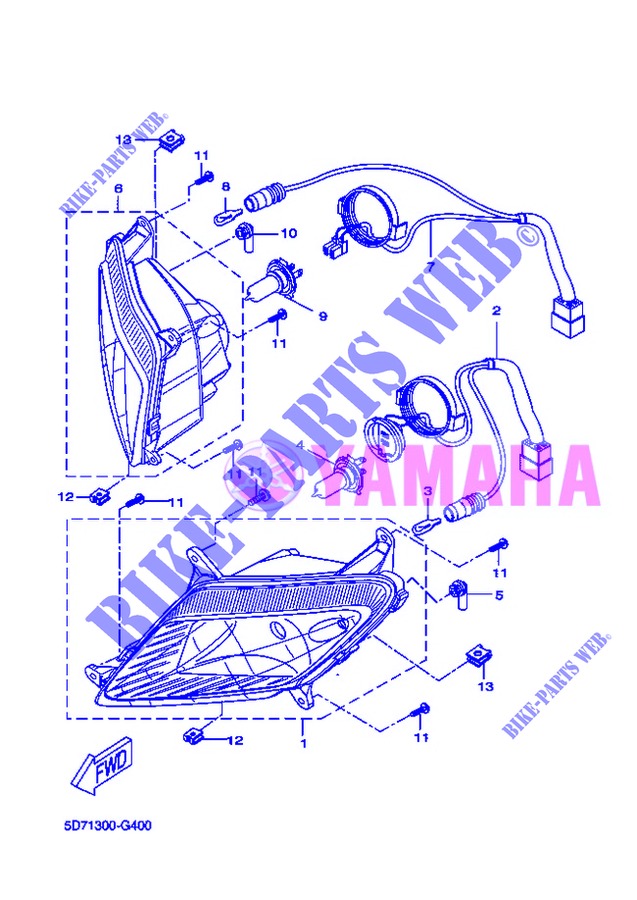 KOPLAMP voor Yamaha YZF-R125 2013