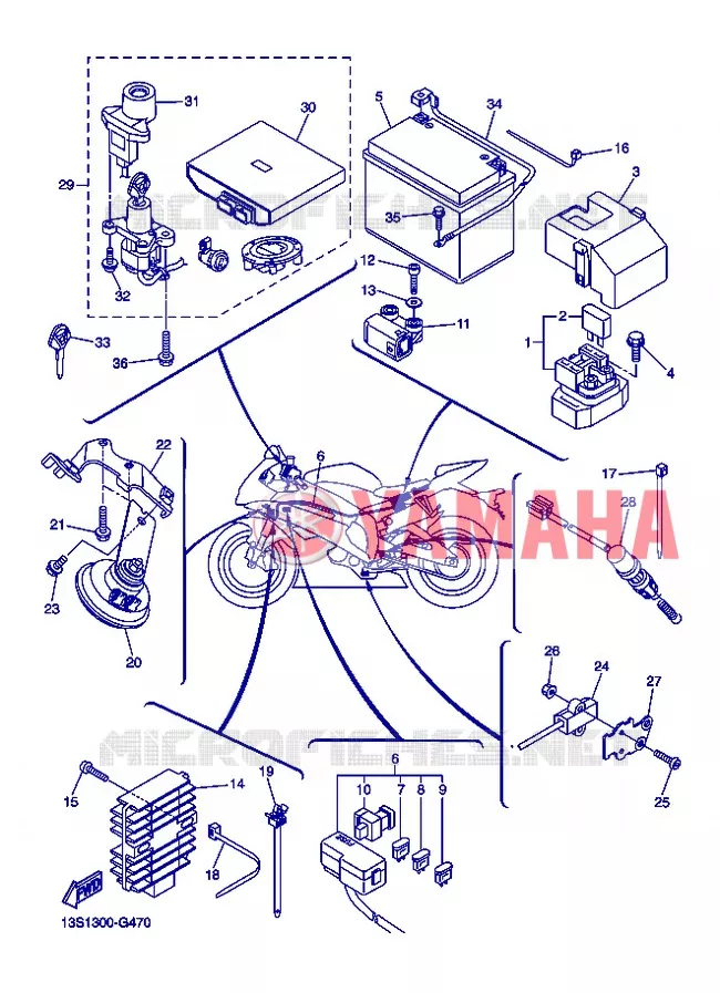 ELECTRISCH 2 Yamaha MOTO 600 2013 R6  YZF-R6