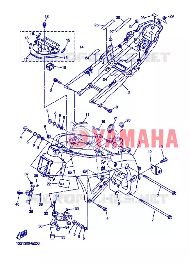 FRAME Yamaha MOTO 600 2013 R6  YZF-R6