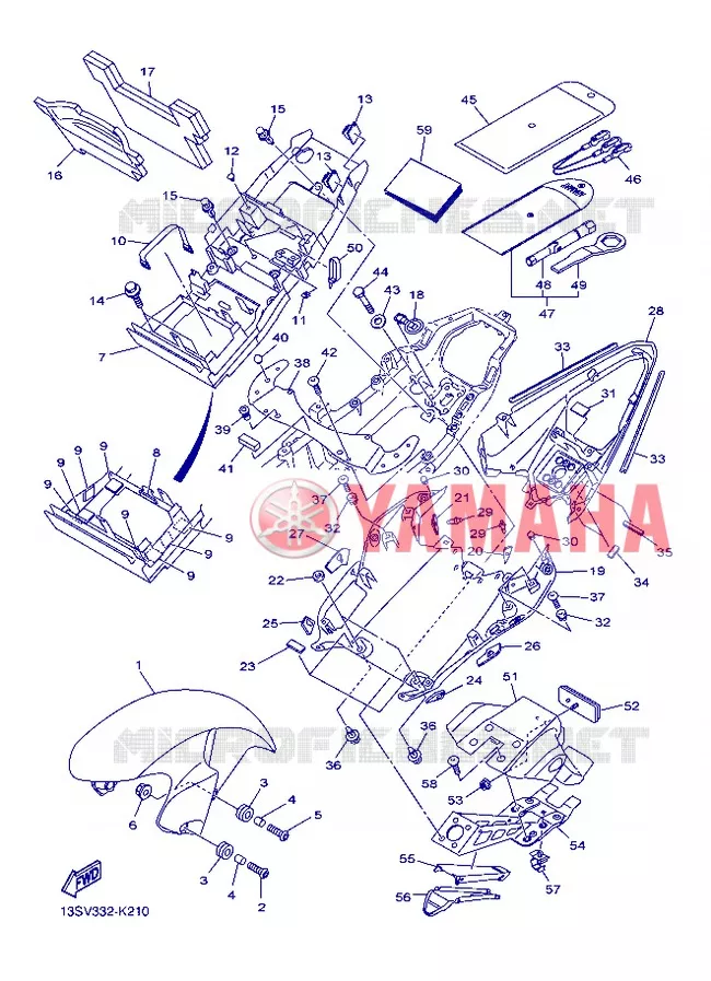 SPATBORD Yamaha MOTO 600 2013 R6  YZF-R6