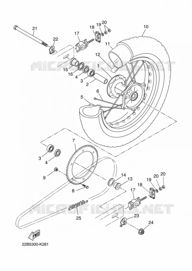 ACHTERWIEL Yamaha MOTO 125 2011 WR-R  WR125R