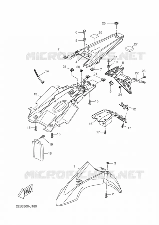 SPATBORD Yamaha MOTO 125 2011 WR-R  WR125R