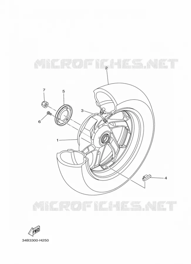 ACHTERWIEL Yamaha SCOOTER 400 2011 MAJESTY ABS  YP400AMAJESTY 400