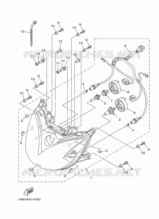 KOPLAMP Yamaha SCOOTER 400 2011 MAJESTY ABS  YP400AMAJESTY 400