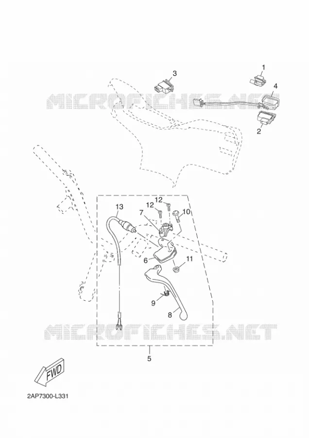 STUURSCHAKELAAR / HEVEL Yamaha SCOOTER 50 2012 NEOS  YN50