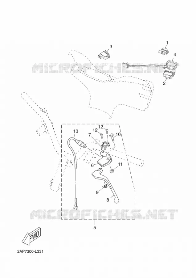 STUURSCHAKELAAR / HEVEL Yamaha SCOOTER 50 2012 NEOS  YN50